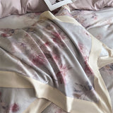 Popxstar  1000TC Lyocell Cotton Brushed Luxury Bedding Set Flowers Prints Duvet Cover Flat/Fitted Bed Sheet Pillowcases 4Pcs