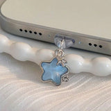 Popxstar  1pcs Cute Diamond Star Phone Dust plug Accessories Decoration Hanging Pendant for iPhone for Samsung Type-C Charging Port