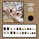 Popxstar 24pcs Lemon Short Wear Tips Nail False Patch Press on Nails Supplies for Professionals Artifical Fake Nails Faux Ongles Uñas