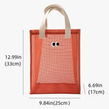 Popxstar  Travel Mesh Handbag Multifunctional Storage Bag with Handle Capacity Hollow Bags Breathable Clothes Toys Organizer Tote Bag