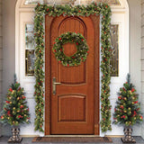 Popxstar Christmas Garlands With Pinecones Red Berries Artificial Christmas Wreaths For Home Xmas Tree Stairs Door New Year Decoration
