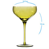 Popxstar  Retro Green Wine Glass Minimalist Textured Glass Goblet French Style Home Bar Party Drinkware for Red Wine Tasting & Decor Gifts