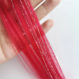 Popxstar Unicorn Clip in Colored Hair Extensions Mixed Silver Tinsels Synthetic Rainbow Hair Holiday Party Highlights for Women Girls