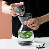 Popxstar  850ml Face Shaped Glass Water Bottle Set Creativity Abstract Kitchen Lemon Cold Water Kettle Beverage Juice Jug Set Home Decor