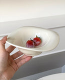Popxstar Handmade Ceramic Dessert Bowl Solid Color Yogurt Bowl Household High-value Tableware Fruit Salad Breakfast Oat Yogurt Bowl