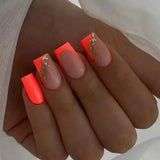 Popxstar  24Pcs French Tip  Press on Nails Short Coffin False Nails Simple Wearable Fake Nails Frosted Full Cover Press on Nail Tips Art