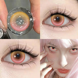 1Pair Hot Selling Cosplay Color Contact Lenses for Eyes Red Lenses Degree 0 to -8.00 Anime Beauty Pupil Fast Shipping