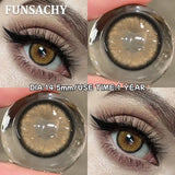 1 Pair Colored Brown Contact Lenses for Eyes Natural Soft Lens Women Makeup Lens Cosmetics Gray Pupils Yearly Daily Use
