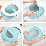 Popxstar Bathroom Toilet Seat with Handle Closestool Washable Soft Winter Warmer Mat Pad Cushion O-shape Toilet seat Bidet Covers