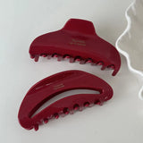 Popxstar Korean Women Large Red Bright Color Acetate Hair Claws Barrettes Hairpins Ponytail Hair Clips Girls Hair Accessories Shark Clip