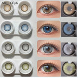 Two Pieces Diamond Collection Color Contact Lenses Myopia Contact Lenses with Diopter Lenses and Eye Contact Free Shipping New