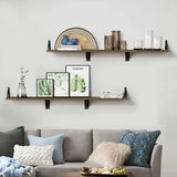 Popxstar Wooden Floating Shelves Wall Mounted Storage Rack Display Shelf Multipurpose Wood Shelves for Kitchen Living Room Bathroom