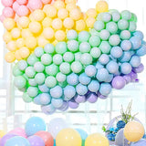 Popxstar 83pc Pastel Balloons Garland Kit Different Sizes 5 10 12 18 Inch Pastel Rainbow Balloons for Baby Shower Wedding Decorations