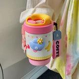 Twist-off Lid Double-drink Creative Coffee Cup High Appearance Level New Insulated Cup Portable, Cute and Simple Water Cup