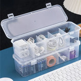 Popxstar  Transparent Data Cable Organizer Case Classification Dustproof Card Organizer with Lid Clutter Collection Box for Office Home ﻿