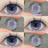 Popxstar  -1 Pair Myopia Fashion Lens Prescription Colored Contact Lenses Beauty Pupils Purple Eye Lenses Blue Eye Color Lenses