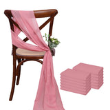 Popxstar 12 Pcs 17x275cm Green  Chiffon Chair Sashes  Wedding Chair Covers Ribbon Wedding Party Aisle Chair Decor
