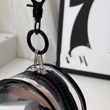Popxstar Portable Mini Clear Zipper Storage Bag - Space-Saving Organizer for Earphones & Chargers, Versatile with Handy Keychain Loop