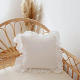 Popxstar 100% Linen Ruffle Pillowcases Breathable Durable Textured Home Decor Sofa Bed Chair Pillows Cover Living Room Couch Ornament