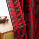 Popxstar Buffalo Check Plaid Curtains Farmhouse Design Semi Sheer Curtains   Christmas Decorations Rod Pocket for Kitchen/Living Room
