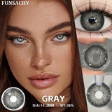 Popxstar   2pcs Hot Selling Colored Contact Lenses for Eyes Beauty Pupils Natural Brown Gray Lens Women Men Cosmetics  Yearly Use