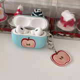 Popxstar  Korea lovely apple couple silicone earphone case coque for airpods 4 3 2 1 protection cover for airpods pro 2 shell cute pendant