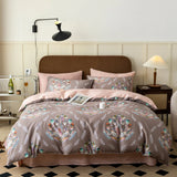 Popxstar  1000TC Egyptian Cotton Flowers Plant Prints Bedding Set Single Double Queen King Size Duvet cover Set Bed Sheet Pillowcases 4Pcs
