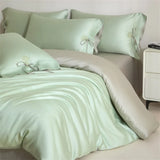 100% Bamboo Duvet Cover Set, Embroidered Rose Bedding Set, Silky Smooth Bed Sheet Set Pillowcase, for Double King Queen Size