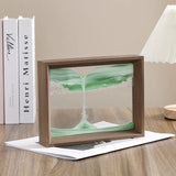 Wooden Frame 3D Sandscape Moving Sand Art Picture Quicksand Hourglass Craft Square Flowing Sand Painting Office Home Decor Gifts