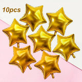 Popxstar 10pcs Star shaped Aluminum Film Balloons Christmas Decoration Birthday Anniversary Decoration Festival Decoration Room Party Dec