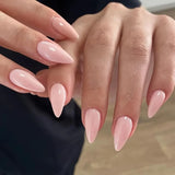Popxstar 24PCS Medium Stiletto Pink Ballectcor e Tip Press on Nails Full Cover Fake Nail Set For Girl Mother Women Gift