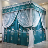 Double Layers Blackout Mosquito Net Princess Integrated Bedroom Dust Top Windscreen Bed Curtain with Bracket