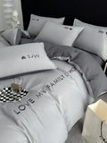 Popxstar  Nordic Luxury Egyptian Cotton Bedding Set King Queen Double Twin Size with Sheet Duvet Cover Pillowcases 1/2 People Bed Linens