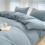Solid Color Brushed Four Piece Set Home Textile Bedding Three Piece Set Autumn Short Plush Bed Sheets, Duvet Covers, Pillowcases