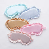Popxstar Silk Ruffle Sleep Eye Mask Soft Sleeping Eye Covers Multicolor Night Dream Blackout Eye Patches for Woman Man to Sleep Better