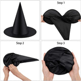 Popxstar 10pcs Halloween Witch Hat Cap Hanging Witch Hat Costume Accessory for Halloween Party Favor, Black