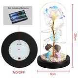 Popxstar  LED Enchanted Galaxy Rose Eternal Beauty And The Beast Rose With Fairy Lights In Dome Christmas Valentine's Day Gifts for Women