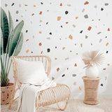 Popxstar Terrazzo Pattern Irregular Stone Shape  Wall Stickers for Living Room Bedroom Bathroom Decorative Wall Decals Home Decor Murals