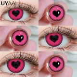 1 Pair Anime Pink Lenses for Eyes Cosplay Lenses for Halloween Nezuko Colorcon y2k Eye Contacts