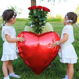 Popxstar 75cm Red Heart Foil Helium Balloons Valentine's Day Wedding Birthday Party Decorations Marriage Supplies Air Globos Kids Toys