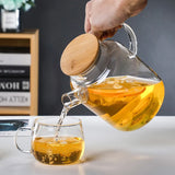 Popxstar  1000/1800ML Large Glass Teapot with Lid - Heat-Resistant High Borosilicate Glass Pot for Hot & Cold Tea, Herbal Infusions