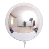 Popxstar 10Pcs Silver 4D Round Balloons 10 18 22 32inch Large Metallic Silver Foil Balloons for Birthday Wedding Silver Party Decorations