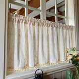 Popxstar Korean Daisy Curtains Blackout Curtains with Tassel, Cotton Floral Curtain for Kitchen, Bedroom, Living Room, Bay Window Cabinet