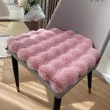 Faux Rabbit Chair Seat Cushion Arc-shaped Computer Chair Cushion Office Casual Dining Chair Cushion Mats Thickened