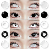 Cosplay Color Contact Lenses for Eyes Anime Eye Lens Black Lenses White Contact Lenses Cosmetic Color Lens Eyes 1Pair