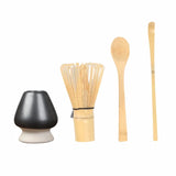 Popxstar  4pcs/Set Traditional Matcha Starter Set, Bamboo Whisk (Chasen), Scoop (Chashaku), Chasen Stand, Basic Matcha Tea Making Kit
