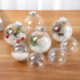 Popxstar 6Pcs Clear Plastic Christmas Ball Fillable Ornament Xmas Tree Hanging Bauble Pendant 2024 Christmas Home Decoration Navidad Gift
