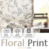Popxstar Cotton Linen Curtains Floral Curtains for Living Room Rod Pocket Farmhouse Peony Flower Patterned Drapes Bedroom Window Curtain