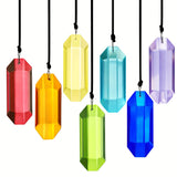 Popxstar  7pcs Crystal Suncatcher Prisms 3'' Indoor Window Hanging Ornament Rainbow Glass Prism Sun Catcher Decor for Home Garden Healing