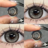 Popxstar 2Pcs Best Selling New Models Color Contact Lenses Myopia Degree -0.00 to -8.00 Soft Lens Fashionable and Beautiful Lenses